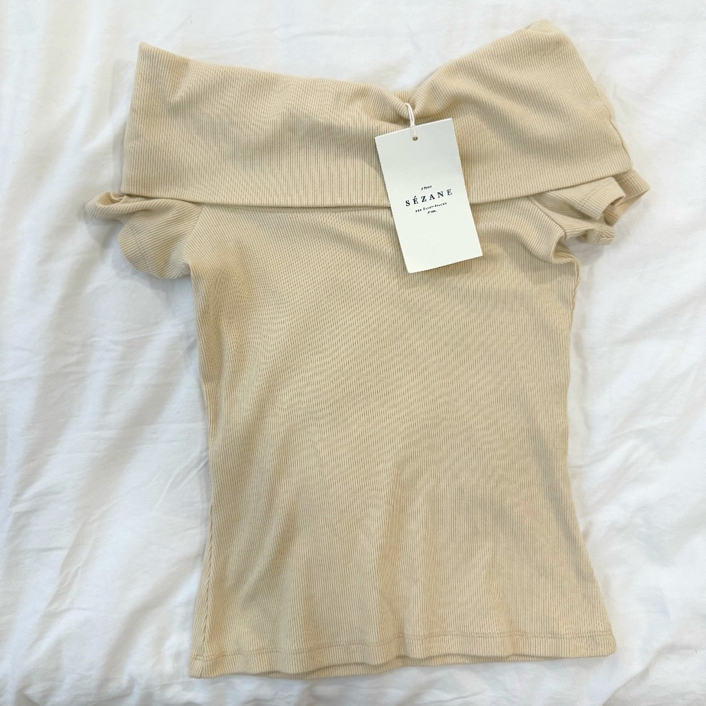 Sezane Off-The-Shoulder Shirt
